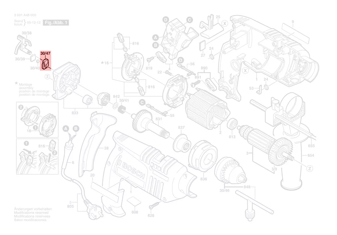 Cadre support pour BOSCH PSB 600 RE